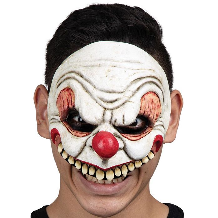 Gruselige halbe Clownmaske