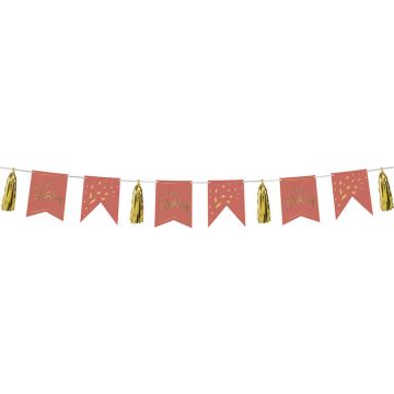Happy Birthday Girlande Mit Fransen Golden Dusk - 4 m