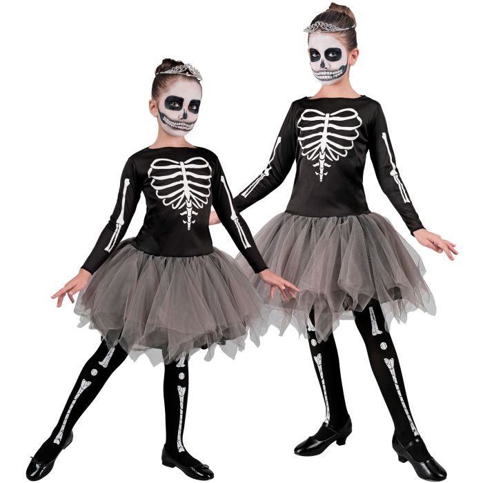 Ballerina-Skelettkostüm für Mädchen