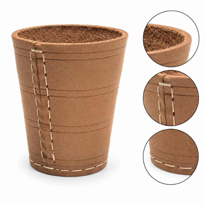 Würfelbecher Leder naturfarben 1x
