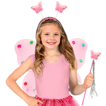 Pinkes Schmetterlingsfee-Kostüm für Kinder