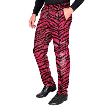 Zebra-Pailletten-Hosen für Herren in Pink