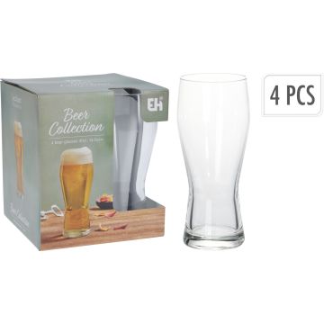 Bierglas ohne Fuß aus klarem Glas, 4 stk., 40 cl