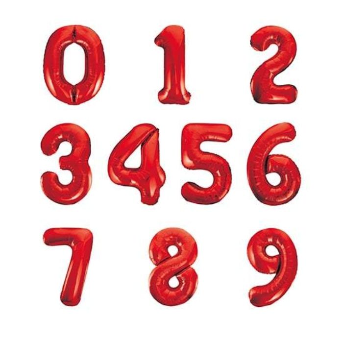 Zahlen Ballons Rot 86 cm