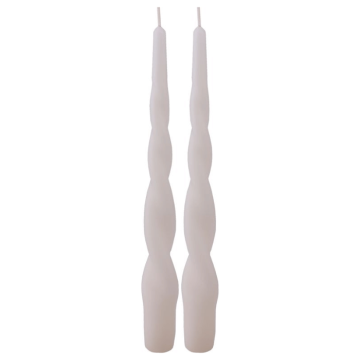 Gedrehte Stabkerzen Elfenbein 2x - 24 cm