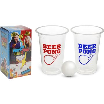 Beer Pong Spiel mit wiederverwendbaren Bechern, 14 Teile