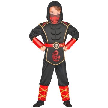 Ninja-Kostüm für Kinder in Schwarz