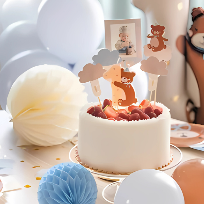 Teddy Geburtstagskerze 1 Jahr - 7 cm