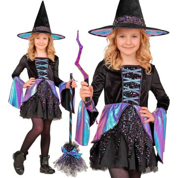 Hexenkleid mit Hut für Mädchen
