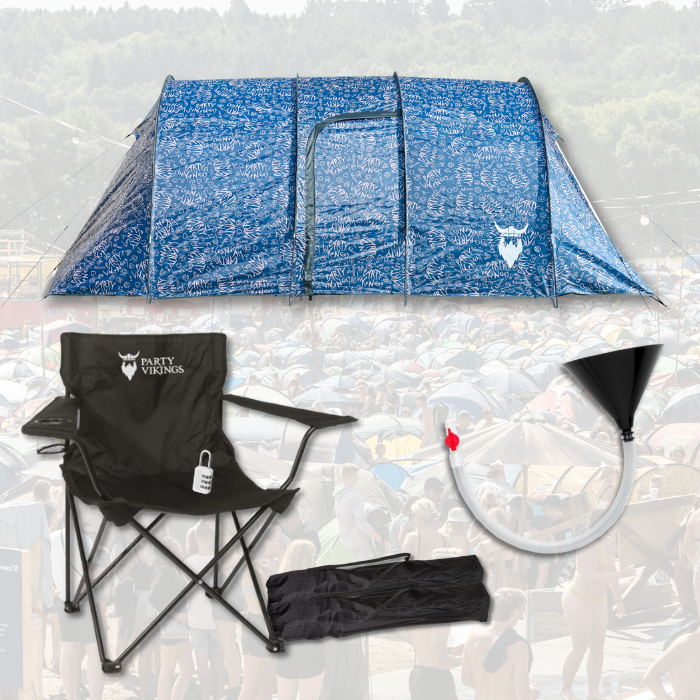 Festivalpaket 3 Personen Premium - THORA Zelt, Festivalstuhl u.v.m.