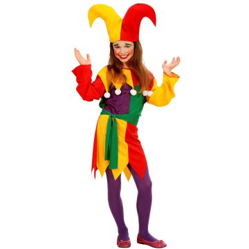 Buntes Narren-Kostüm für Mädchen