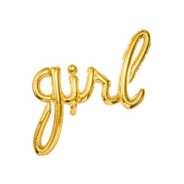 Goldfarbene Girl Buchstaben Folienballon für Mädchen - 77x70 cm