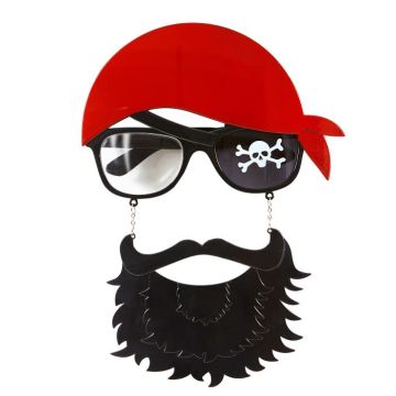 Piratenbrille mit Bart und Bandana