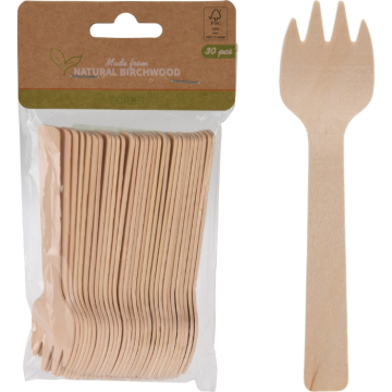 Gabel aus Birkenholz 9,5 cm - 30x