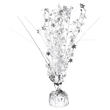 Ballonvægt stjerner sølv 32 cm - 200 g