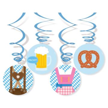 Swirls mit Oktoberfest-Motiven 4x - 80 cm