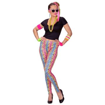 80er regenbogenfarbene Leopardenleggings