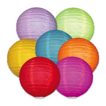 Farbige Papierlampions 40 cm