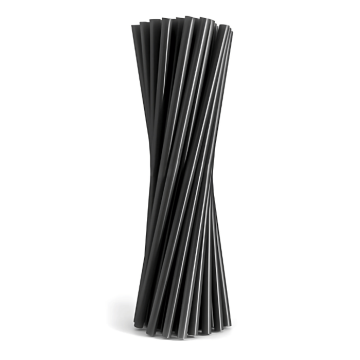 Schwarze wiederverwendbare Strohhalme 20x
