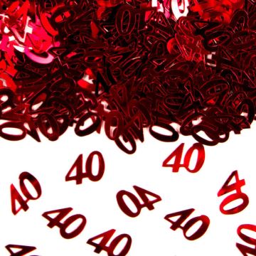 40 Jahre Konfetti Metallic Rot - 14g