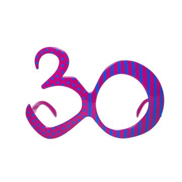 "30" Geburtstagsbrille Lila