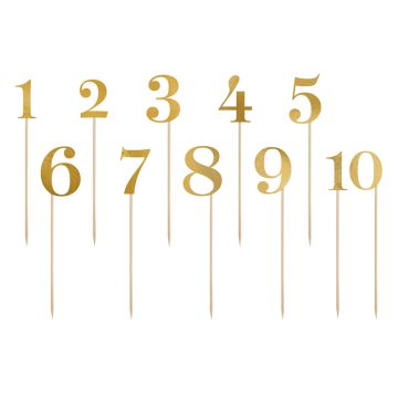 Goldene Zahl auf Zahnstocher 11x - 25,5 cm