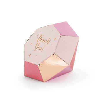 "Thank you" Diamant Geschenkboxen Rosa 6x, 10x12x11,5 cm