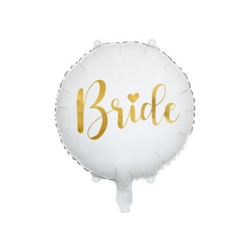 Bride Folienballon Weiß/Gold - 45 cm