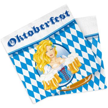 Oktoberfest Servietten mit Frauenmotiv 20x - 33 x 33 cm