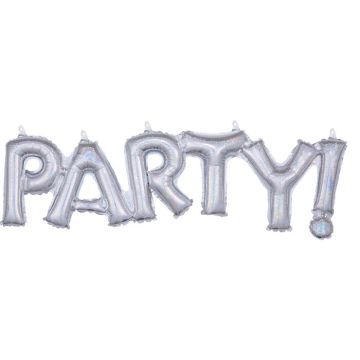 "PARTY! " Holografischer Folienballon - 83 cm
