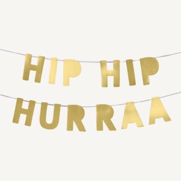Hip hip hurra Girlande gold 0,15X3 m 