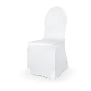 Elastisches Stuhlhusse Stoff weiß 