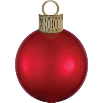 Großer roter Weihnachtskugel Ballon - 38 x 50 cm