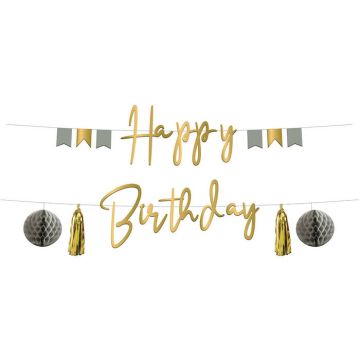 Happy Birthday Girlande Golden Dawn - 1,5 m