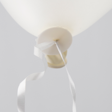 Ballonschnur Weiß mit automatischem Verschluss 100x, 1,5 m