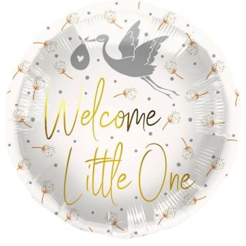 "Welcome Little One" Folienballon Weiß - 45 cm
