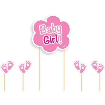 "Baby Girl" Torten Dekoration Rosa 5x