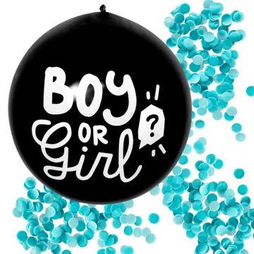 Gender Reveal Ballon Junge mit blauer Konfetti-Füllung - Ø 60 cm