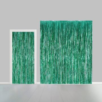 Grüner Glitzervorhang - 100 x 240 cm