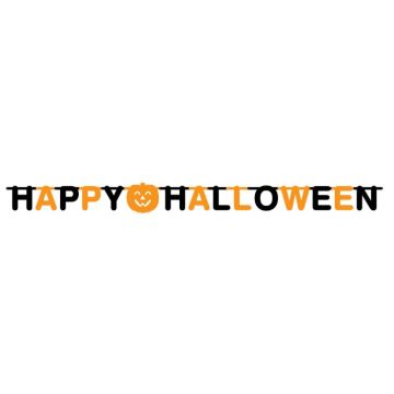 Halloween-Buchstabengirlande in Schwarz und Orange - 2 m