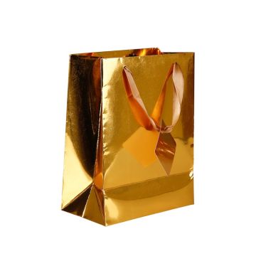 Geschenktüte mit Griff in Goldfolie 23x17,5 cm 