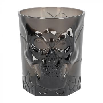 Totenkopf Plastikglas transparent schwarz - 400 ml