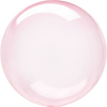 Pinker Transparenter "Kristall" Folienballon 40 cm