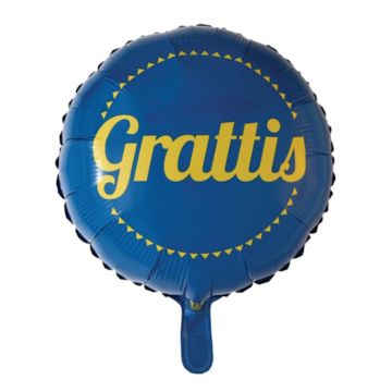 Blau und Gelb Gratulationsfolienballon - 45 cm 