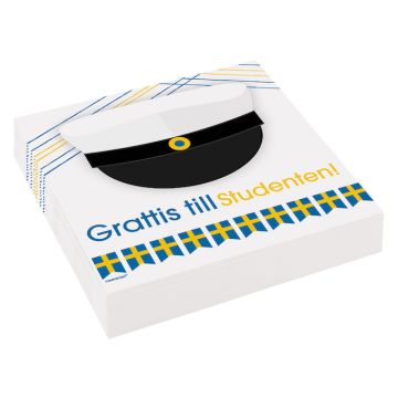 Servietten Grattis Til Studenten 20x