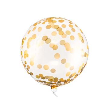 Ballon mit goldenem Konfetti - 40 cm