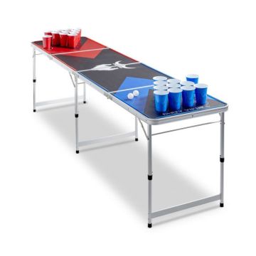 Bier Pong Tisch mit LED, 240x60x70 cm