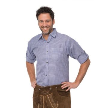Oktoberfest Tyroler Hemd Blau für Männer