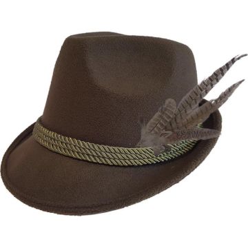 Tyrolerhat til oktoberfest mørkegrøn unisex one-size Tyrolerhat til oktoberfest mørkegrøn unisex one-size