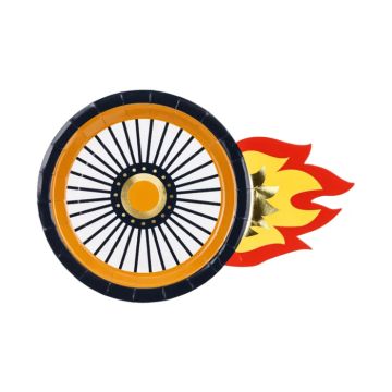 Pappteller mit Radmotiven 6x - 26,5x18 cm